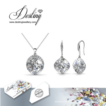 Destino joyería cristal de Swarovski conjunto de colgante y pendientes